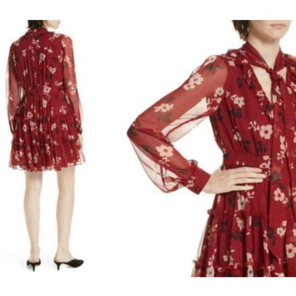 Kate Spade Camelia Chiffon Floral Mini Dress 10 - Picture 3 of 9